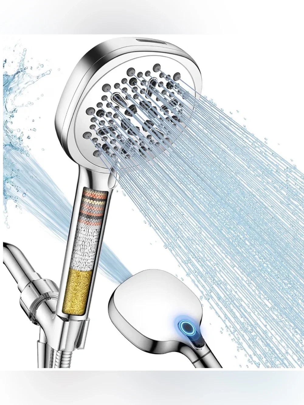 Filtered Shower Head with Handheld, High Pressure 8-mode Shower with Filter New